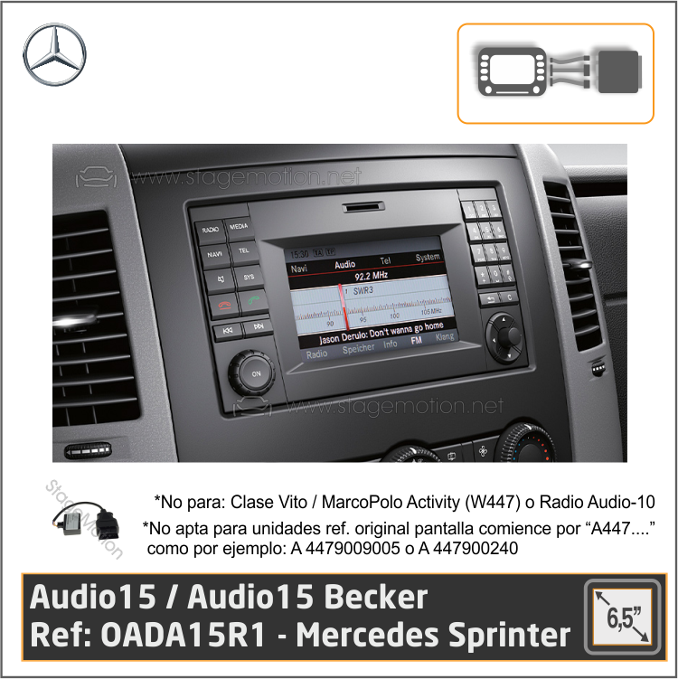 Activador OBD + Cableado Cámara Audio-15 pars Mercedes-Benz Sprinter(W906)/Crafter(2013-2016)