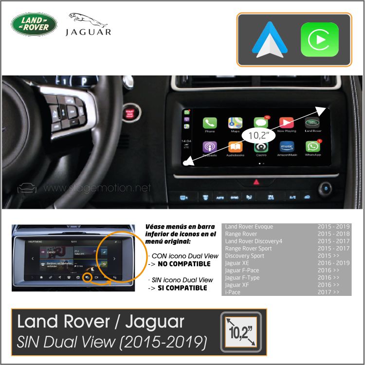 Kit Car-Play Wireless + AndroidAuto + USB LandRover / Jaguar InTouch PRO 10,2&quot; (desde 2015 hasta 2019) *Sustituido por WKRINPLS