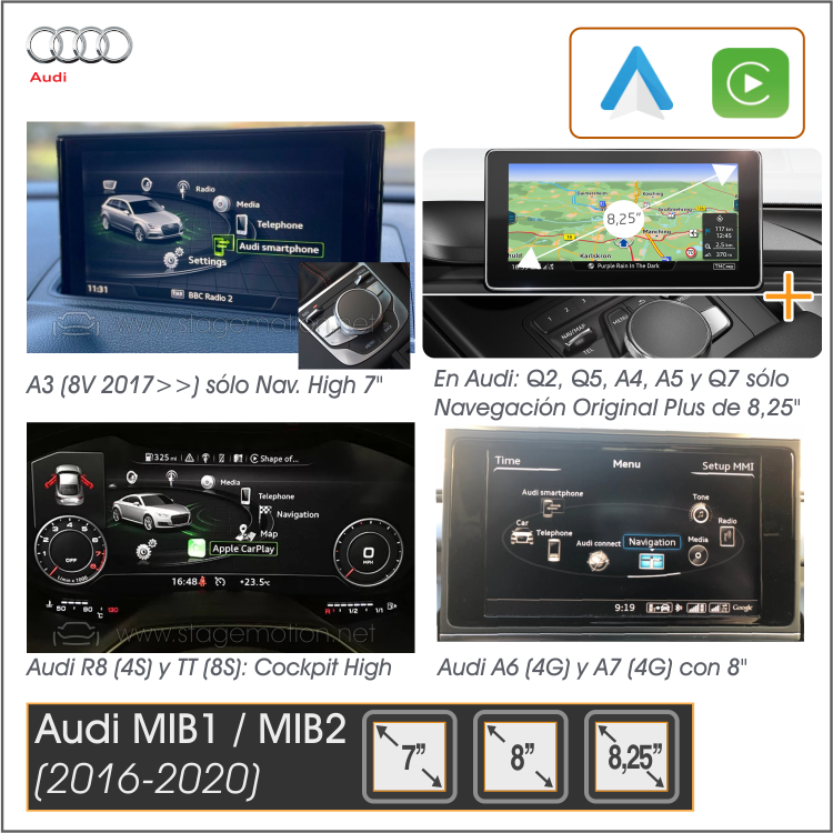 CarPlay® + Android Auto Original Audi (MIB2 2015-2021)