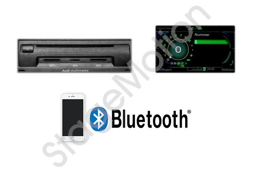 Kit de adaptación del teléfono móvil Bluetooth para Audi A8 4E MMI 3G &quot;Completo&quot;