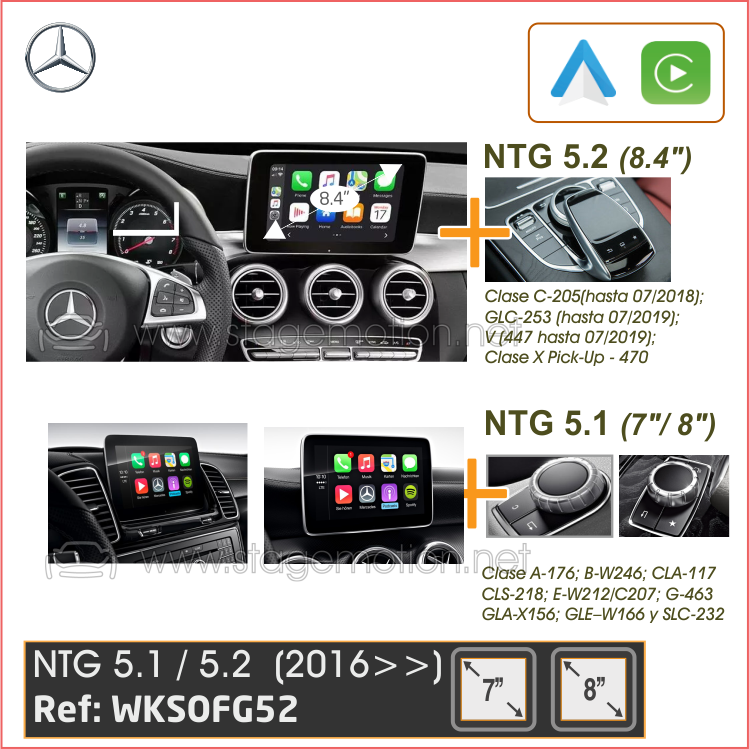 CarPlay® y AndroidAuto Original Mercedes NTG 5.1 / NTG 5.2