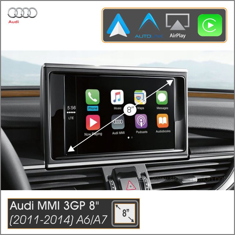 Kit Plus Audi MMI 3G HIGH / LOW A1/A4/Q3/A5/Q5/A6/A7/Q7(2009-2014) Car-Play Wireless + Android Auto + Mirror-Link + USB + Visión 180º