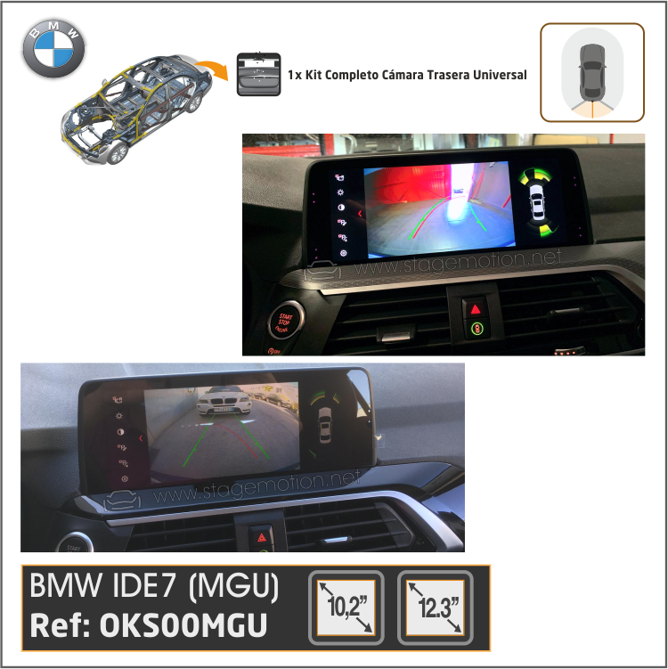 Kit RVC Integrado BMW MGU 12.3&quot;/10,25&quot; (ID7 PR: S6C4A/S6U3A)