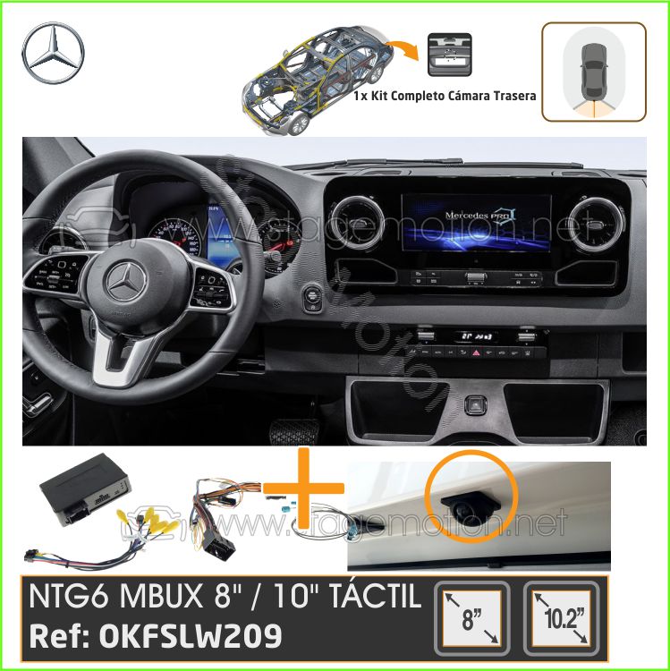 Kit RVC Integrado Mercedes táctil NTG6 7&quot; MBUX desde 2018