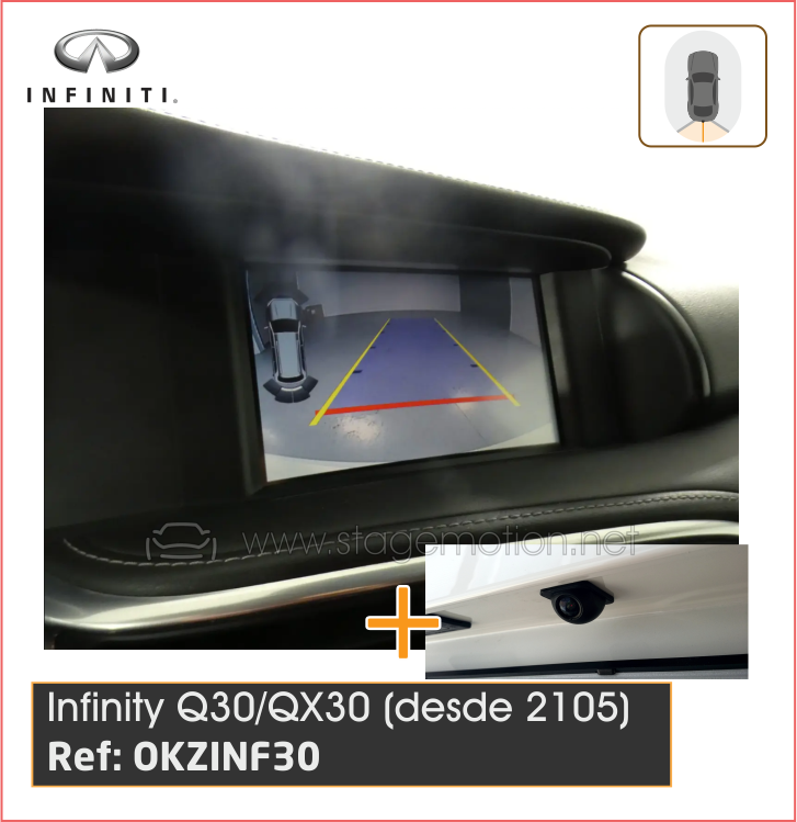 Kit RVC Integrado Infiniti QX30 / Q30 7&quot; - Táctil - Color
