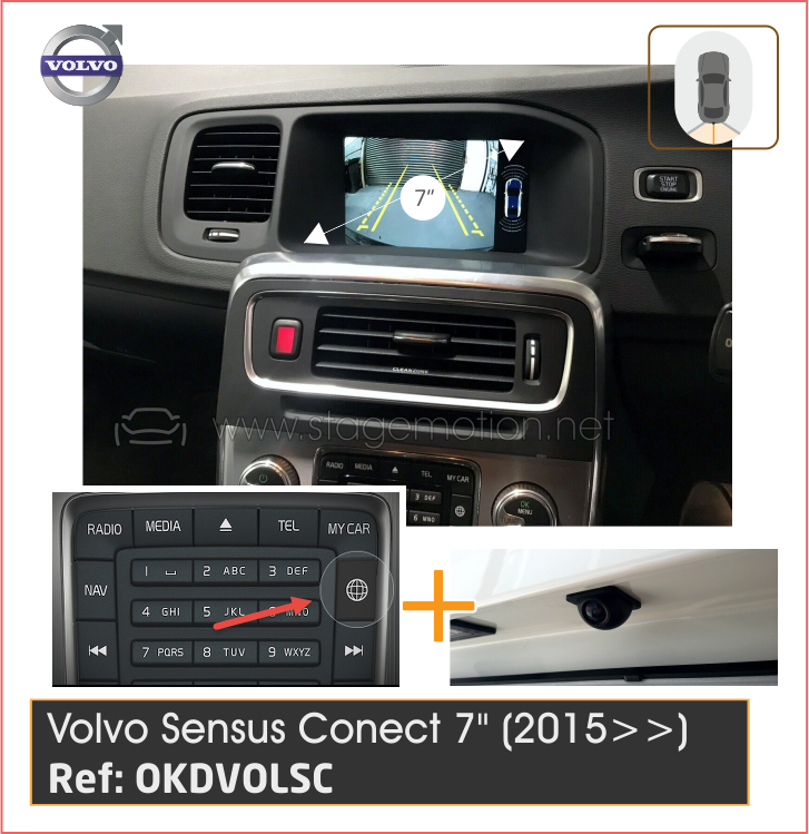 Kit RVC Integrado Volvo Sistema Sensus Connect 7&quot; (2015-2019)