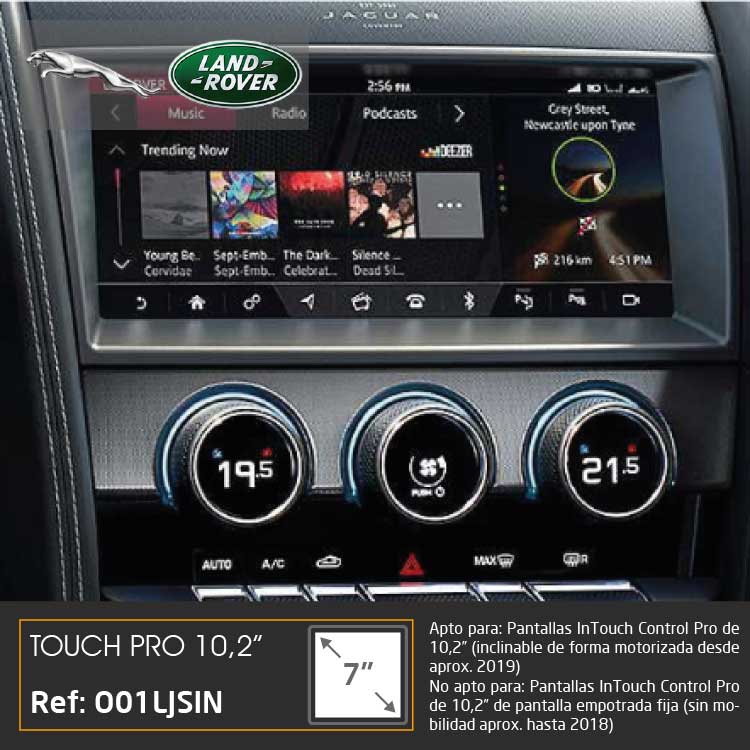Interfaz Cámaras + (VGA Car-Play/AndroidAuto) 10,2&quot; Land Rover / Jaguar TOUCH PRO 2019&gt;&gt; (1 Pantalla en consola)