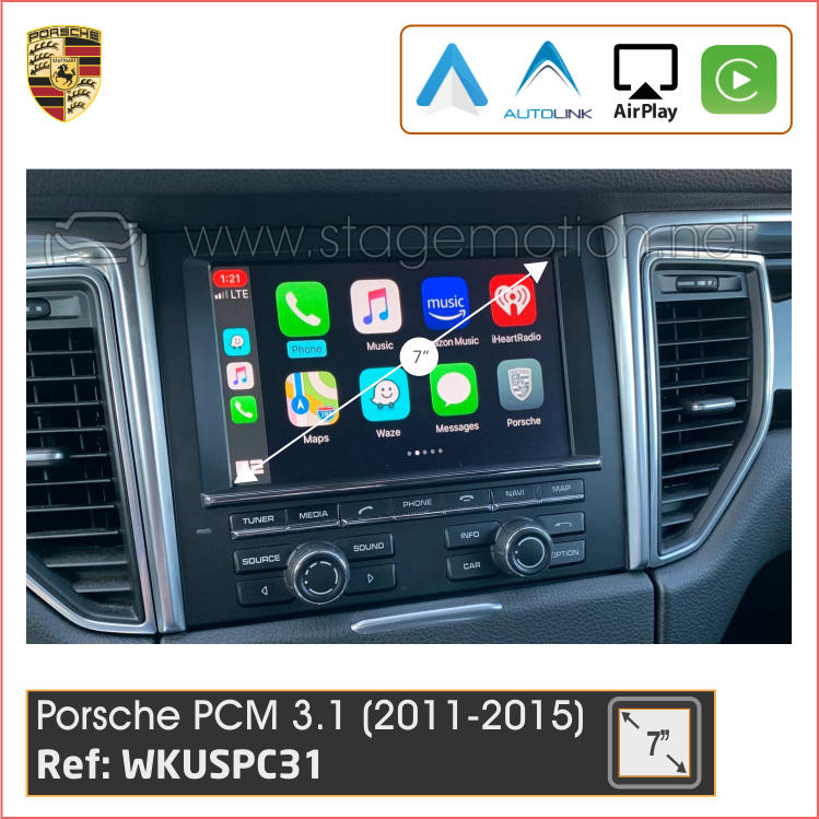 Kit Plus Porsche PCM 3.1 (2011-2015) Wireless Car-Play + Android Auto + USB Media + Visión 180º