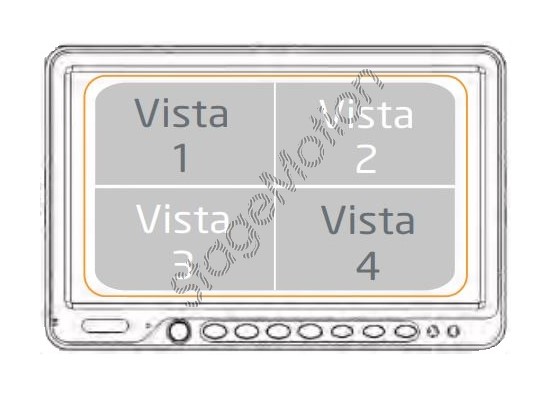Monitor de salpicadero 7- DVR con grabación + monitorización de 4 cámaras (800x480 - PAL/NTSC Auto)