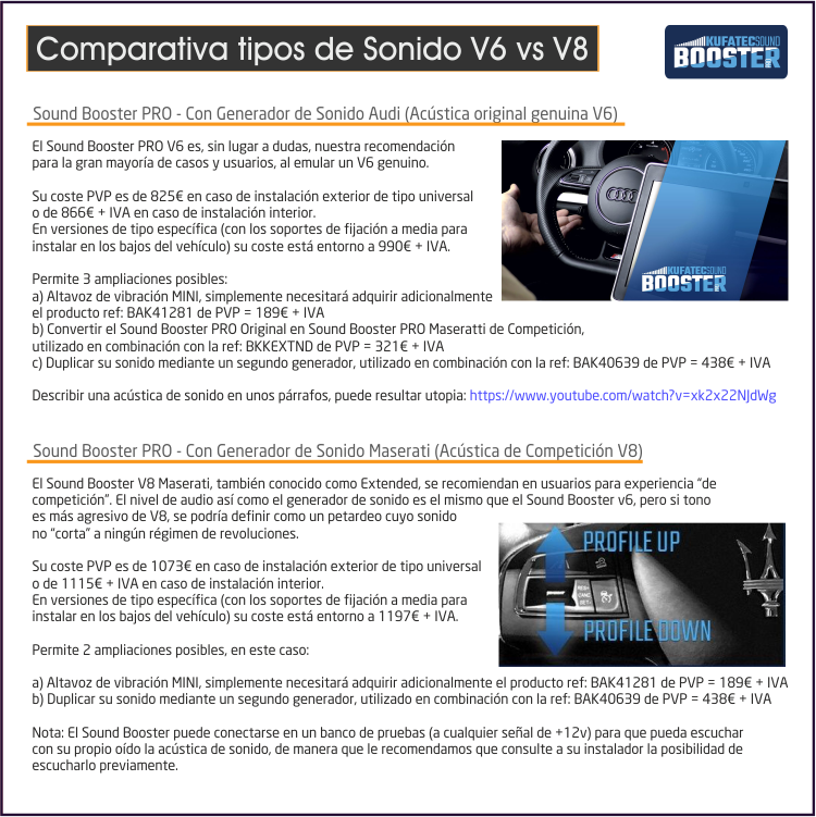 Comparativa Sonidos V6 vs V8