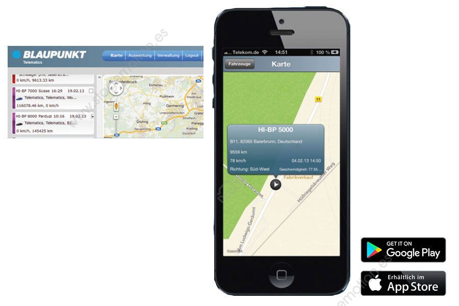 Sistema de localización GPS Blaupunkt BPT1500 +, Protección contra robo