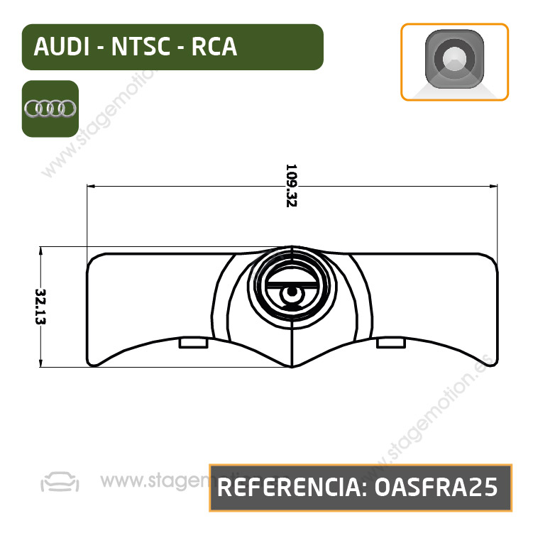 Cámara Frontal Específica RCA para Audi A4 (8W desde 2020) Tipo1