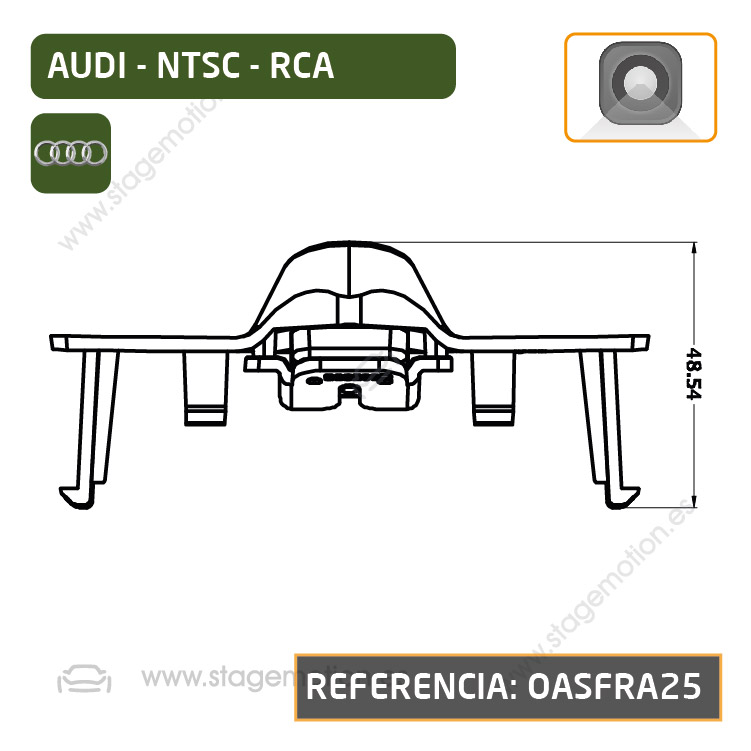 Cámara Frontal Específica RCA para Audi A4 (8W desde 2020) Tipo1