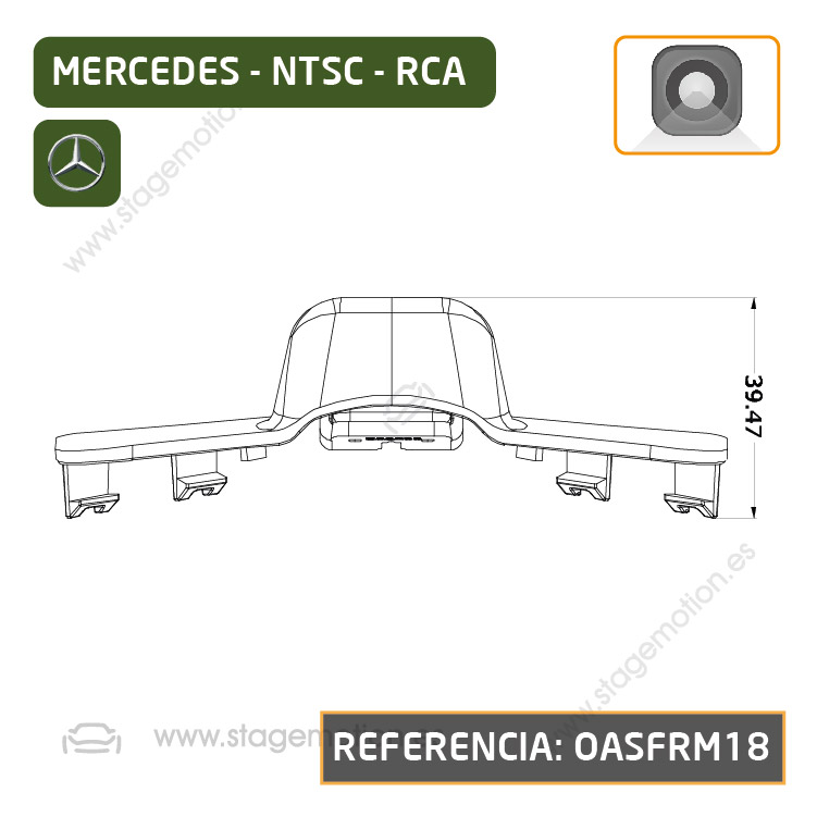 Cámara Frontal Específica RCA para Mercedes Benz Clase GLB (X247 desde 2020)