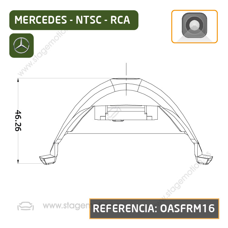 Cámara Frontal Específica RCA para Mercedes Benz Clase CLA (C118 desde 2020)