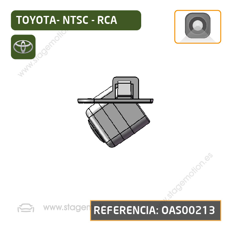 Cámara Trasera RCA asidero para Toyota Prius
