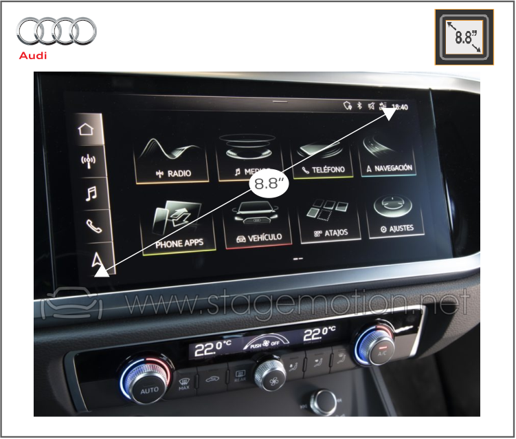 Kit RVC Integrada RCA para Audi A1 (GB) y Q3(F3) desde 2019