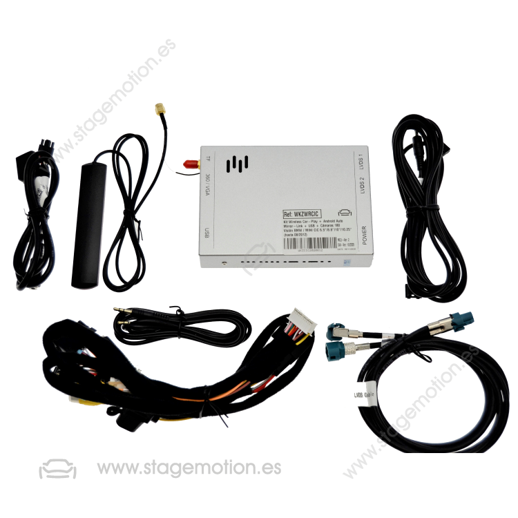 Kit Wireless Car-Play + Android Auto + Reproductor USB + Puertos Cámaras Visión BMW CIC (2009-2012)