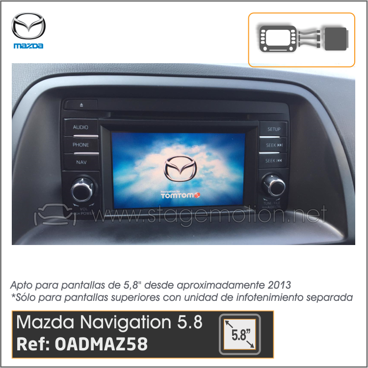 Interfaz Cámara Trasera Mazda 5.8" Táctil (2013>>)